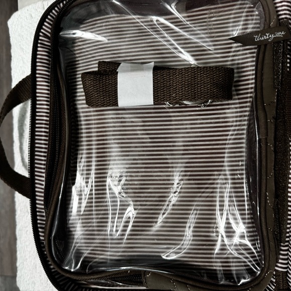 thirty-one Brown Quilted Poppy  Zipper Makeup/Toiletry bag - Picture 8 of 11